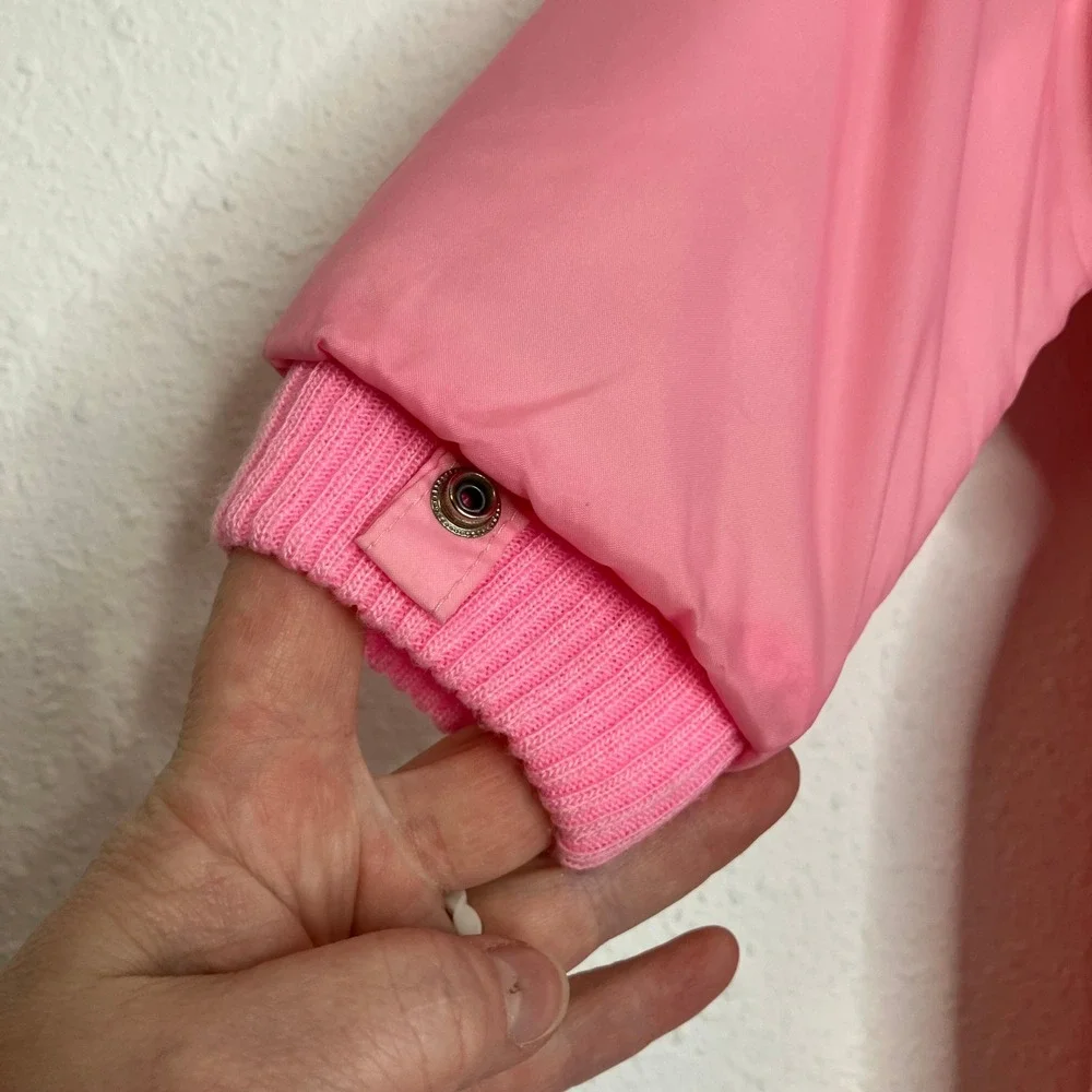 Vintage JC Penney Toddler Snowsuit Embroidered Pink Bunny‎ Hooded Size 24 Months
